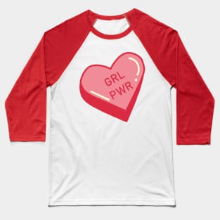 Girl Power Heart Candy Baseball T-Shirt